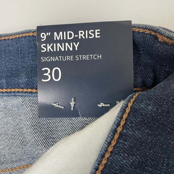 J. Crew Factory 9" mid-rise skinny jean in signature stretch 30 CB396 Navy - Picture 7 of 12